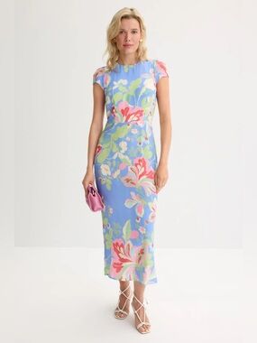 Yumi Kim Meilin Floral Midi Dress Dream Girl Blue